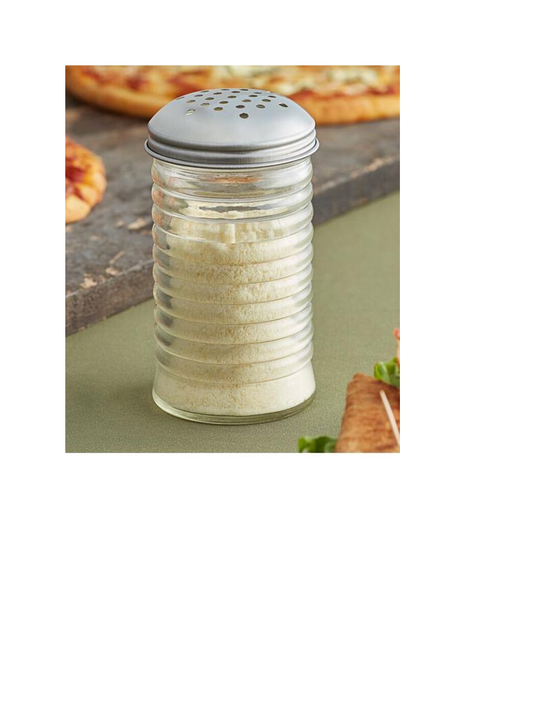 12 OZ. GLASS CHEESE SHAKER W/LID