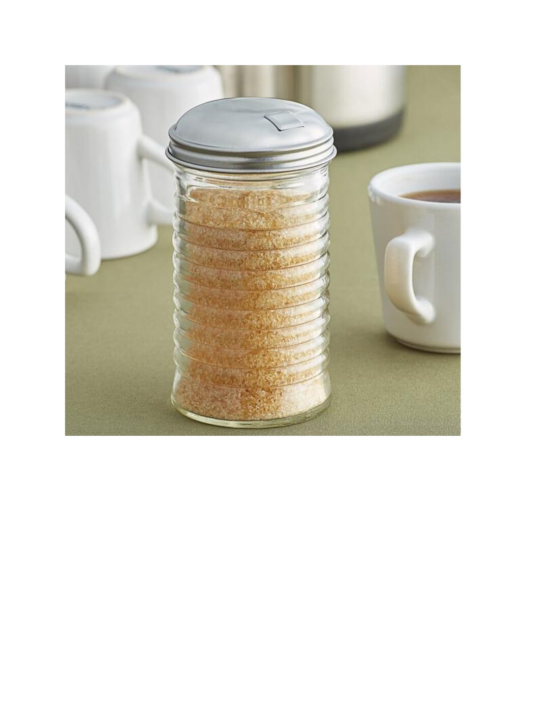 12 OZ GLASS SUGAR POURER W/LID