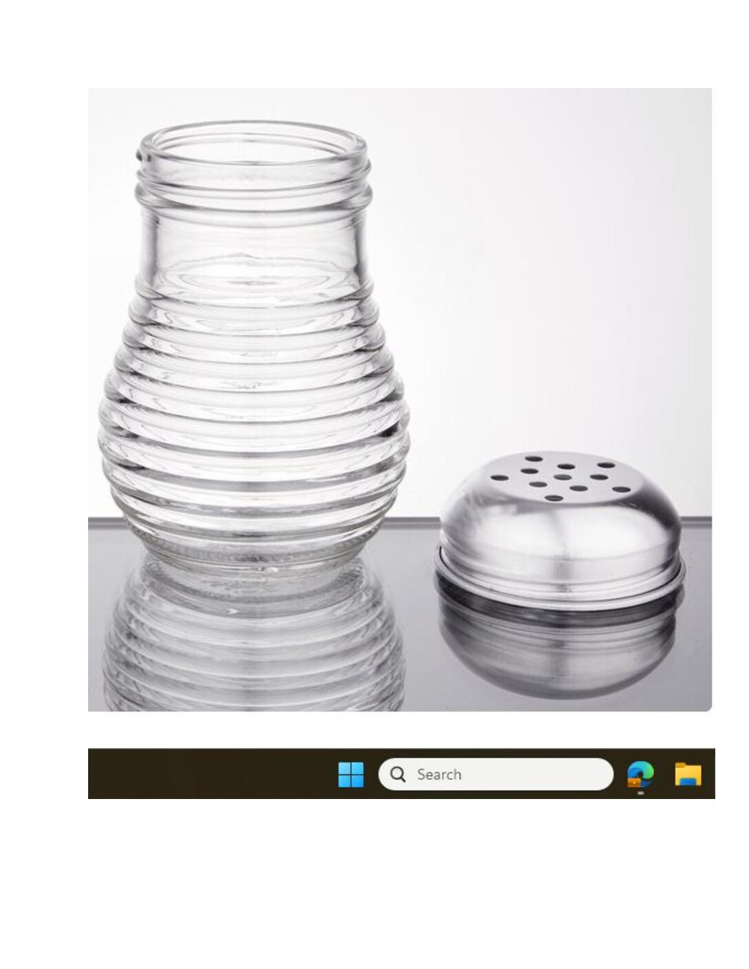6 OZ CHEESE/PEPPER SHAKER WITH CHROME PLATED TOP