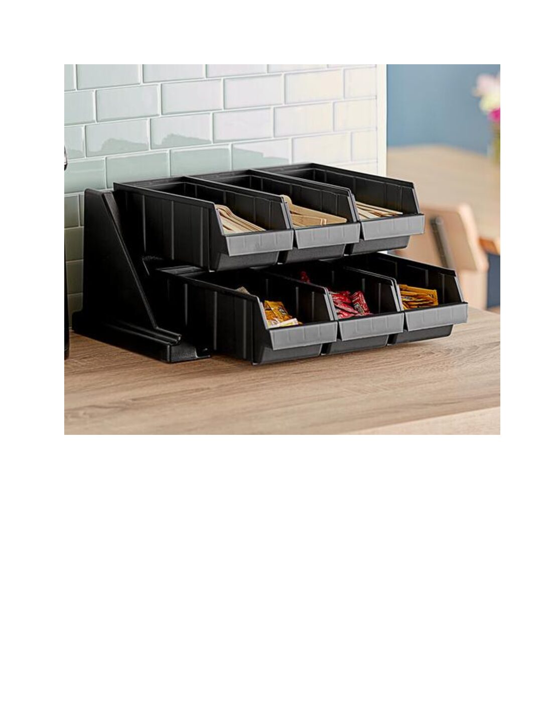 CONDIMENT ORGANIZER BIN RACK - 6 BINS