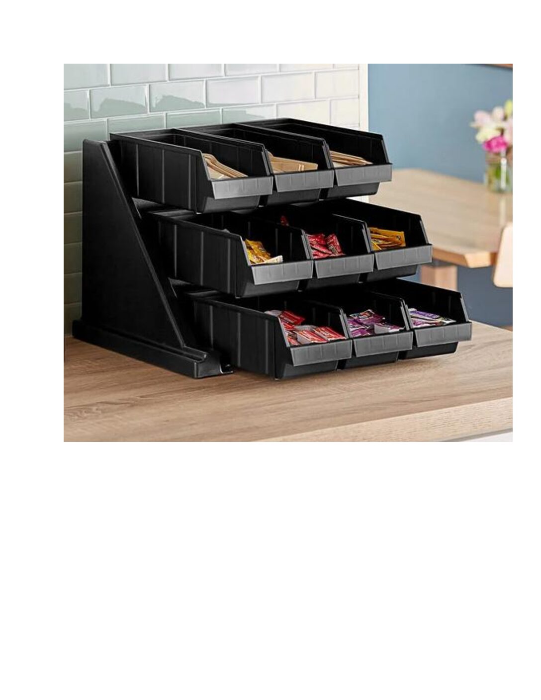 CONDIMENT ORGANIZER BIN RACK - 9 BINS