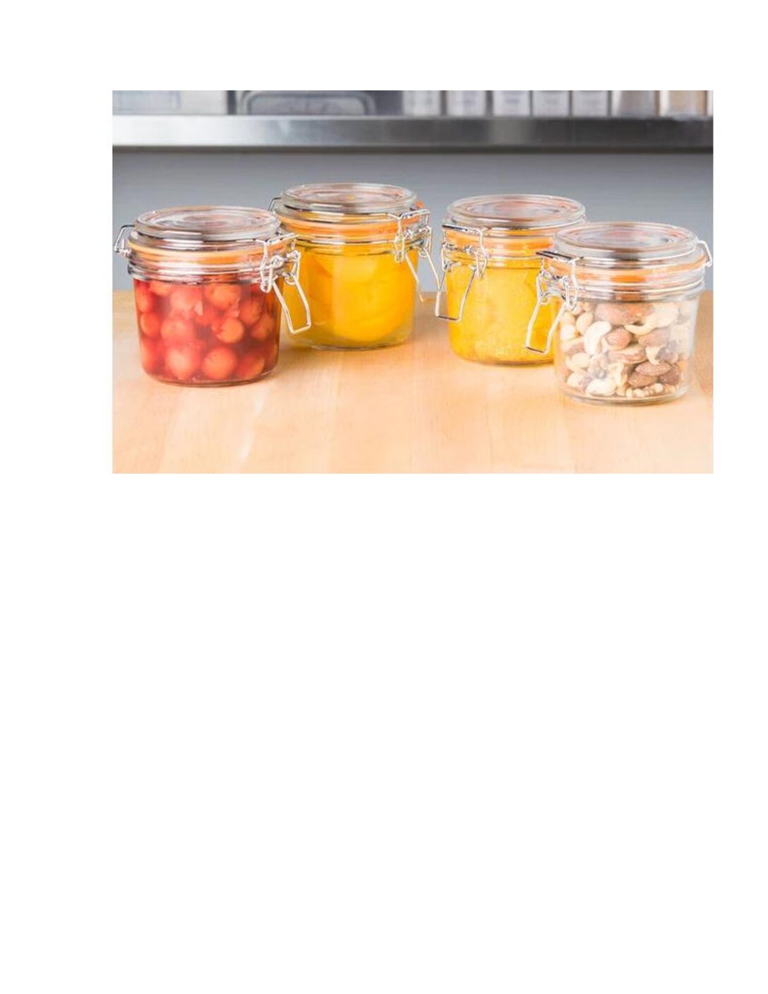 4-PC RESEALABLE CONDIMENT & CANNING JAR SET